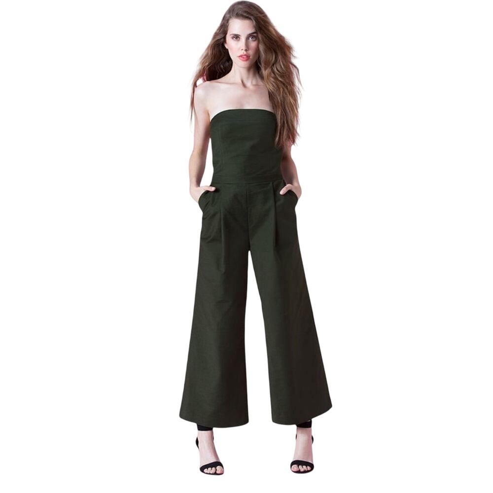 Lord & Taylor 424 Fifth Strapless Green Jumpsuit, Women’s 4
